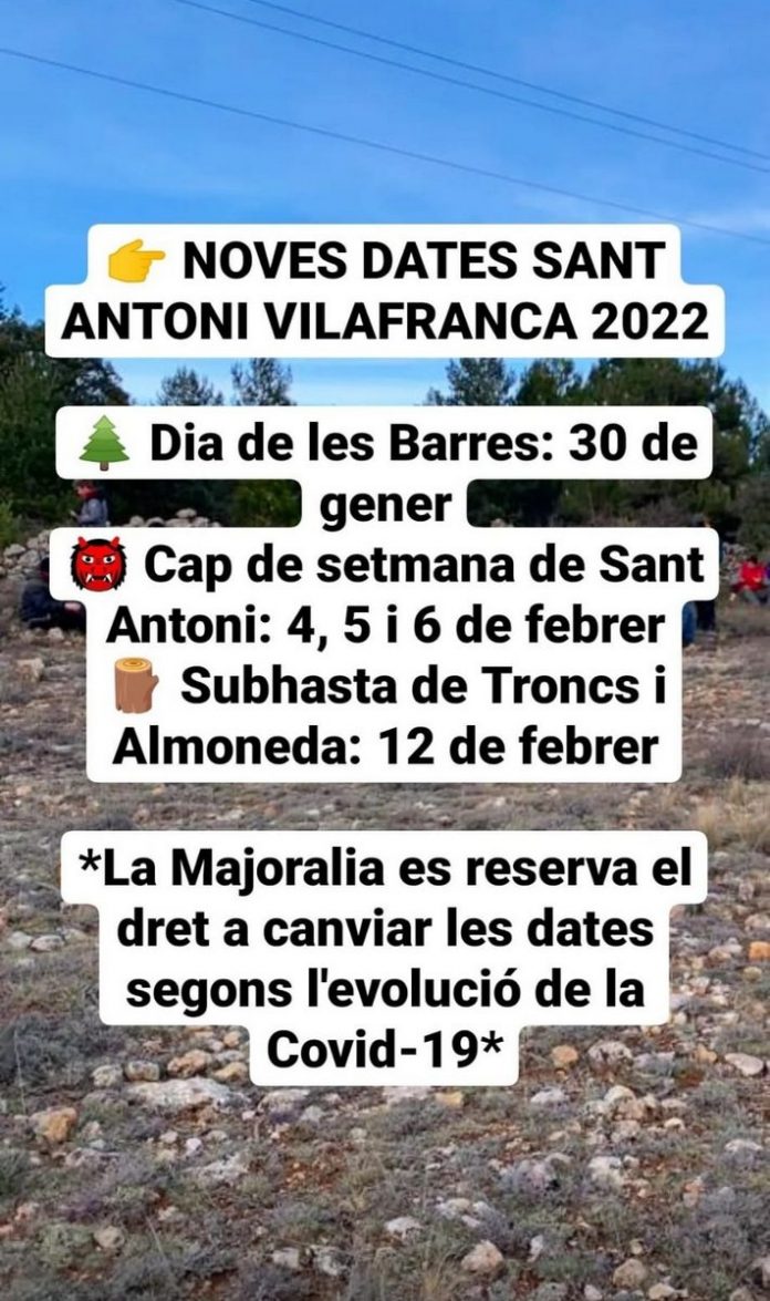 Noves dates Sant Antoni 2022 a Vilafranca