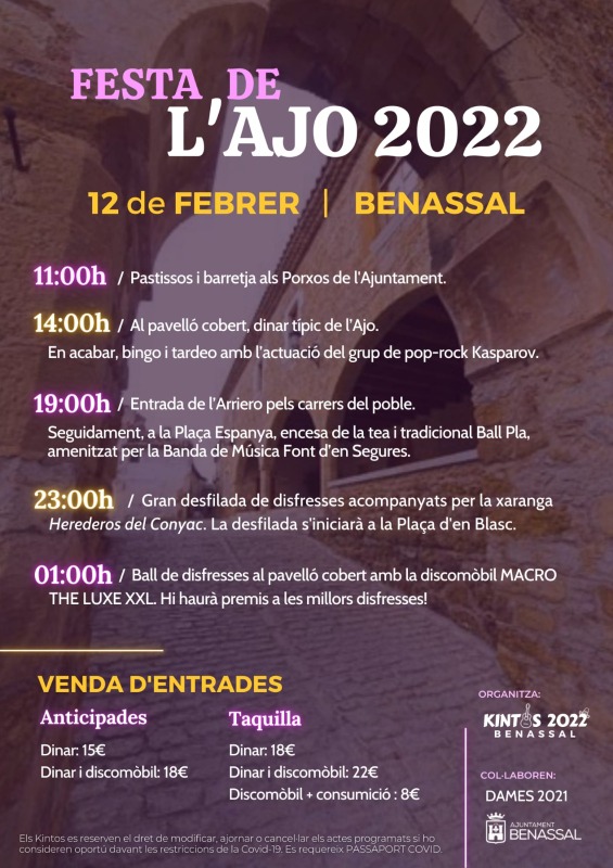 Programa de la Festa de l'Ajo 2022 a Benassal