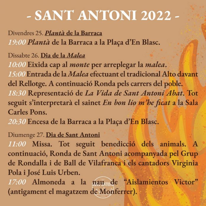 Actes de Sant Antoni 2022 a Vilafranca