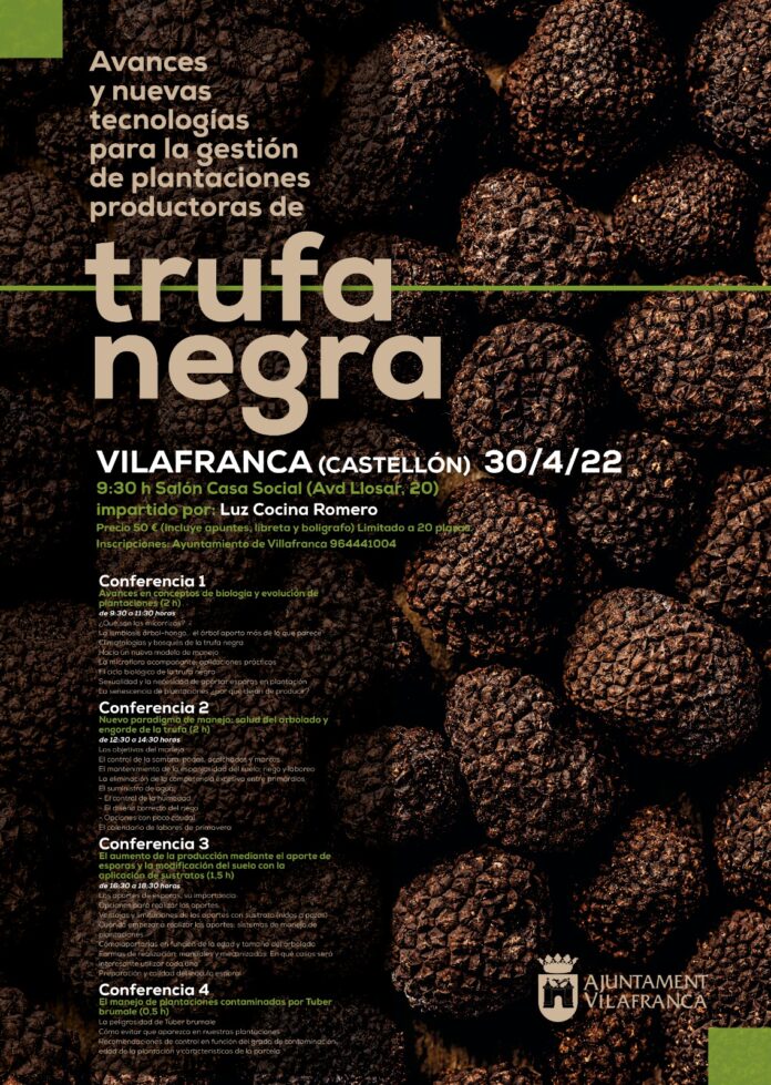 El 30 d'abril jornada formativa sobre truficultura a Vilafranca