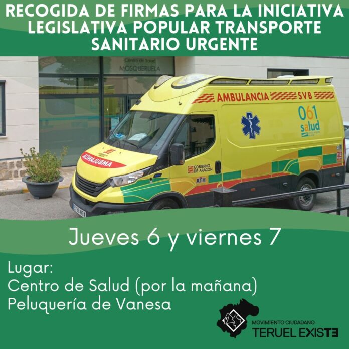 Mosqueruela. Recogida de firmas para las ambulancias.