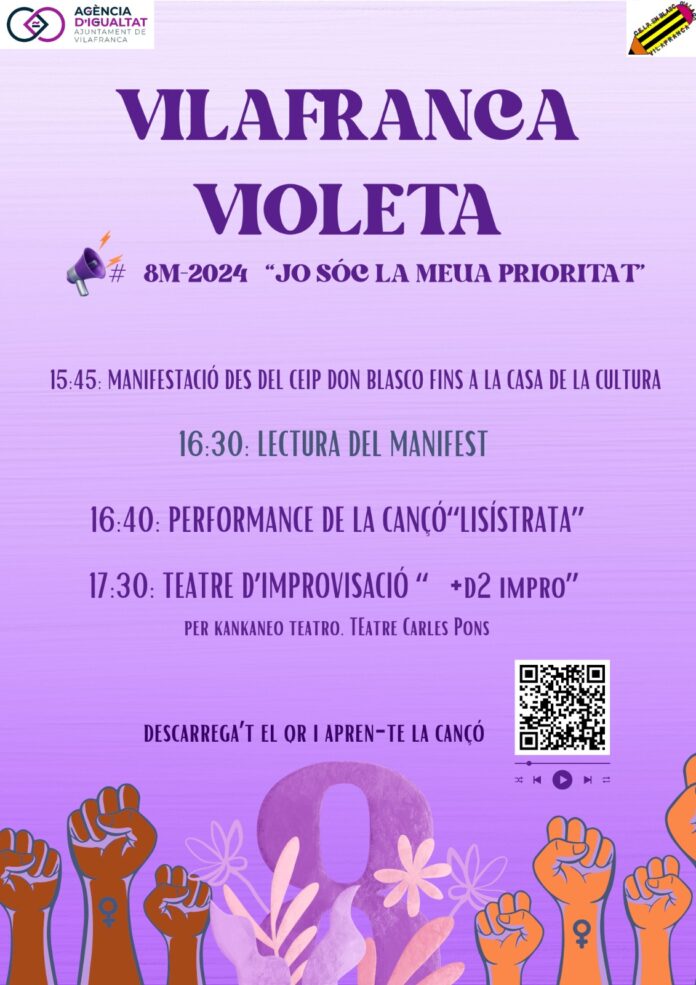 Vilafranca es vesteix de violeta pel 8M (2)