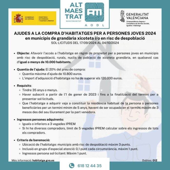 Alt Maestrat. Ajudes per a la compra d'habitatges