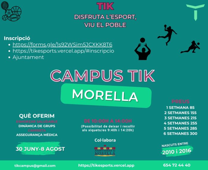 Cartell del campus Tik Esports a Morella