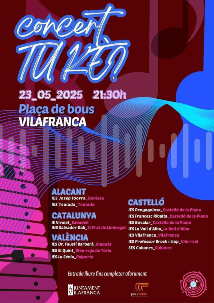Cartell del concert TU KÈ a Vilafranca Cartell del concert TU KÈ a Vilafranca