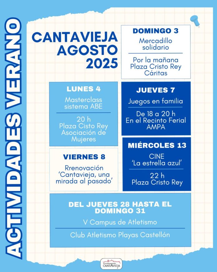 Cartel actividades agosto