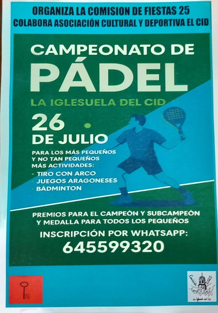 Campeonato de pádel y más actividades