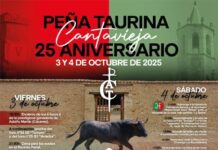 Cantavieja vivirá el primer encierro de toros de Aragón por el 25 aniversario de la Peña Taurina Cartel Peña Taurina