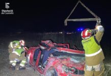 Dos morts i tres ferits en un accident de trànsit entre Ares i Benassal Cotxe accidentat a Benassal