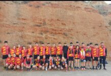 Les vilafranquines Laia Manzana Vidal, Martina Fabregat Miralles i Ariadna Escuin Monfort als podis de la Daroca Trail